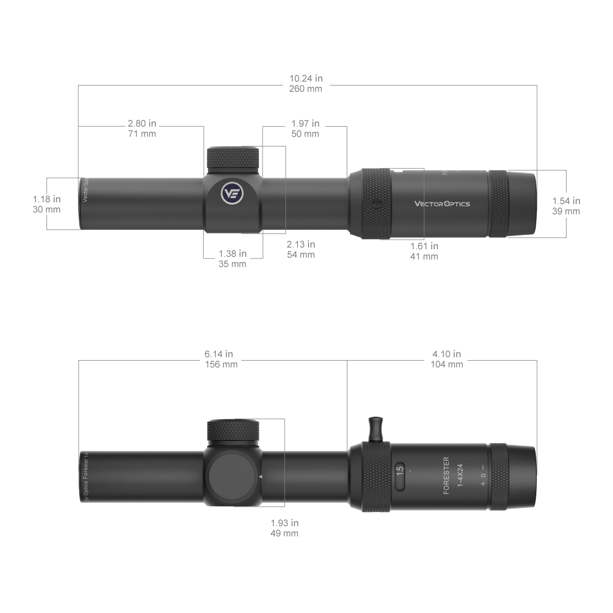 Vector Optics Forester 1-4x24SFP kikarsikte