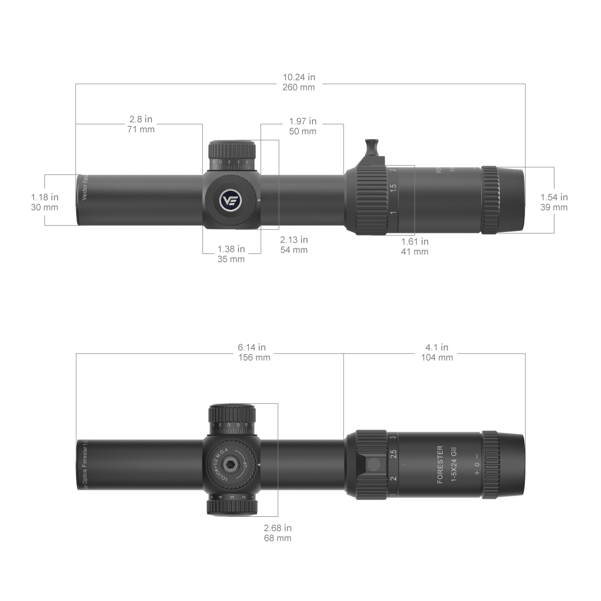 Vector Optics Forester 1-5x24SFP GenII riflescope