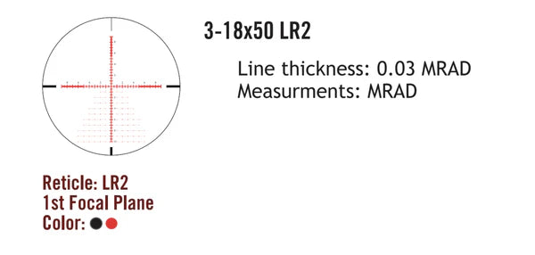 Sightmark Presidio 3-18x50 LR2 FFP kikarsikte