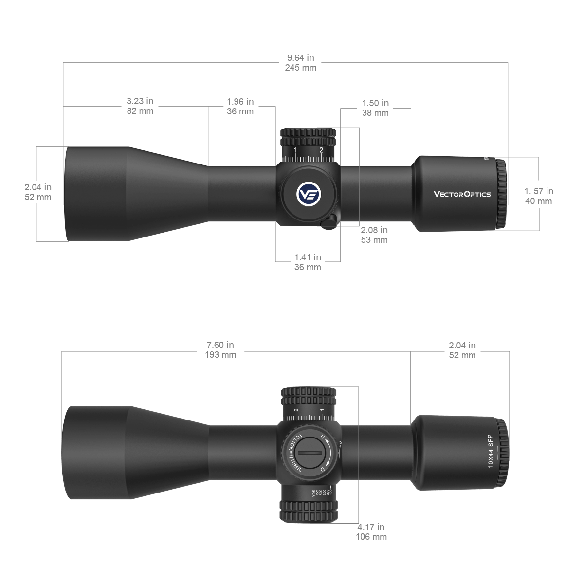 Vector Optics Veyron 10x44 SFP kompakt kikarsikte