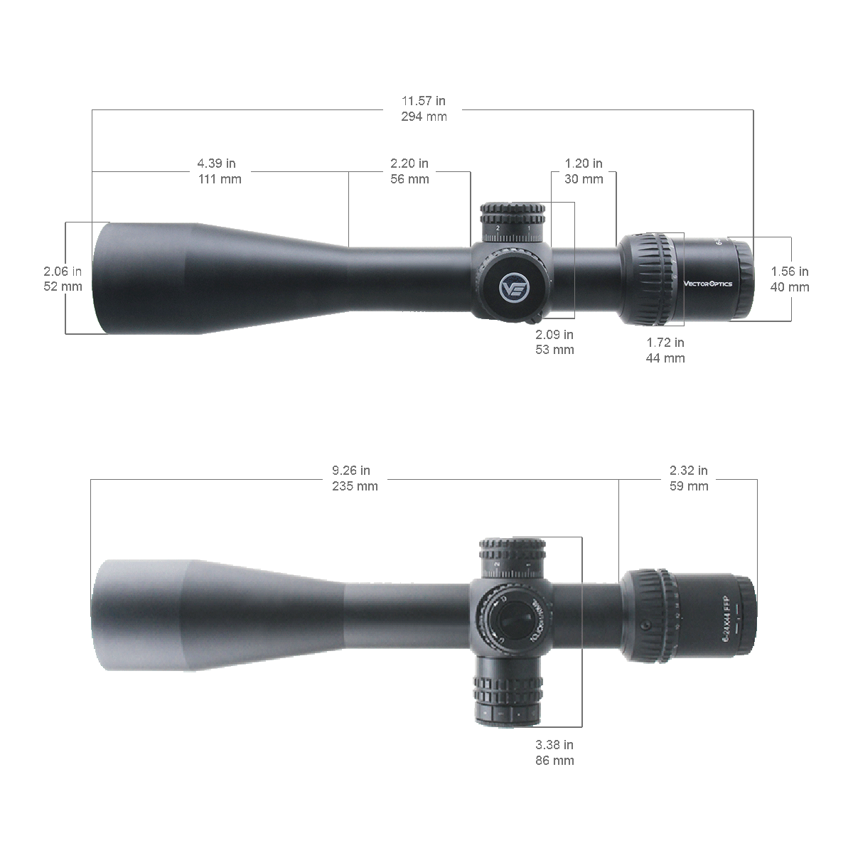 Vector Optics Veyron 6-24x44 IR First Focal Plane Illuminated kikarsikte