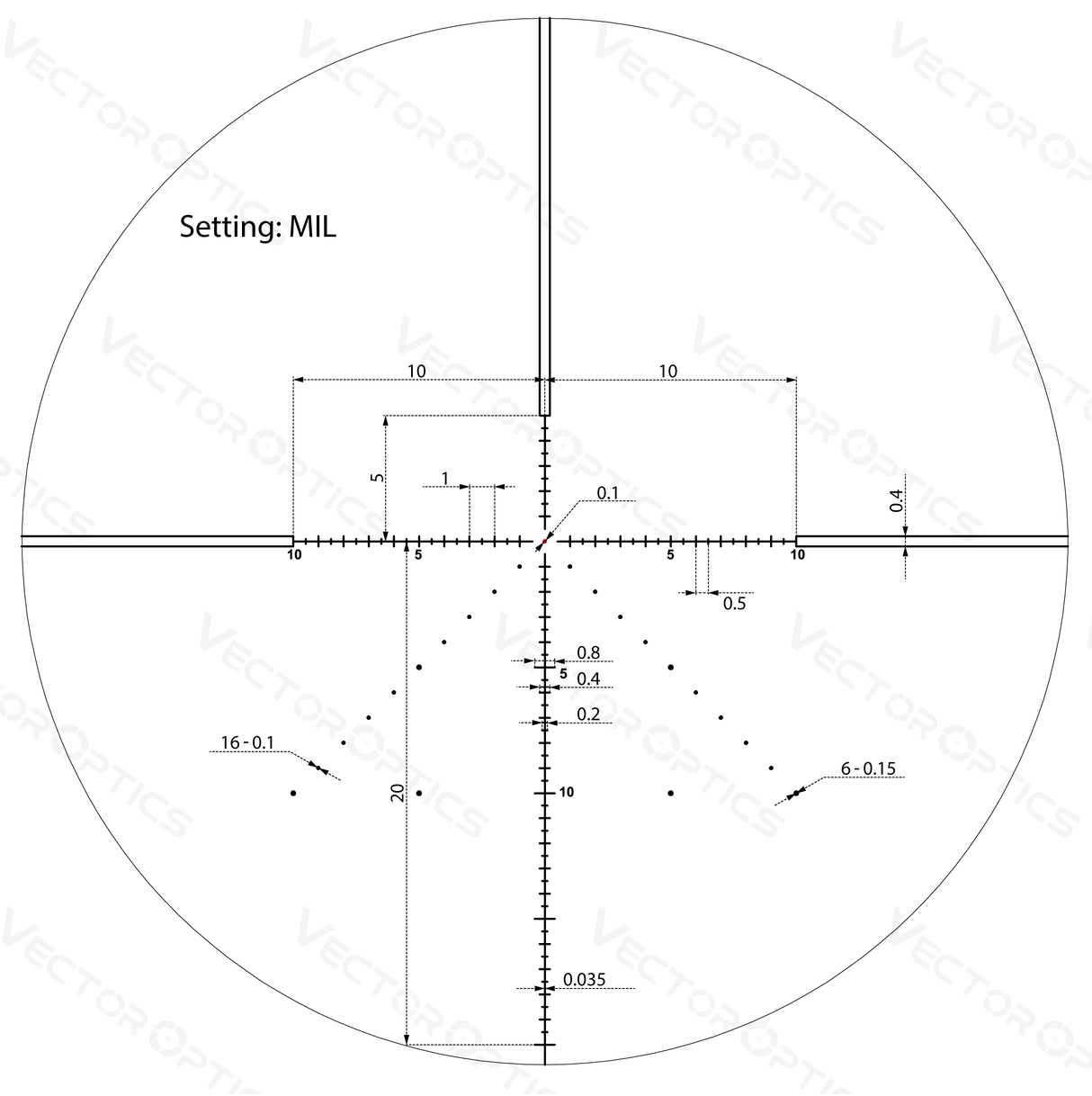Vector Optics Veyron 4-16x44 IR First Focal Plane Illuminated kikarsikte för gevär