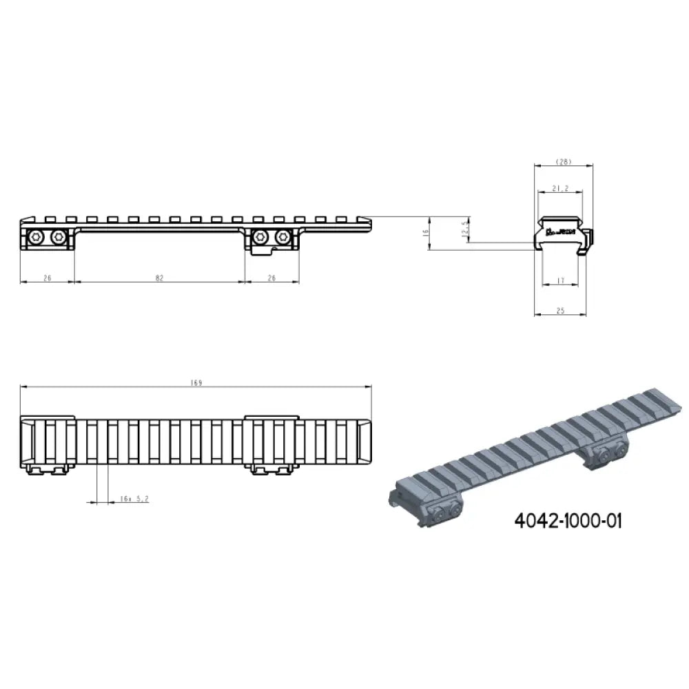 CZ 500 & CZ 557 Picatinny-skena | Long