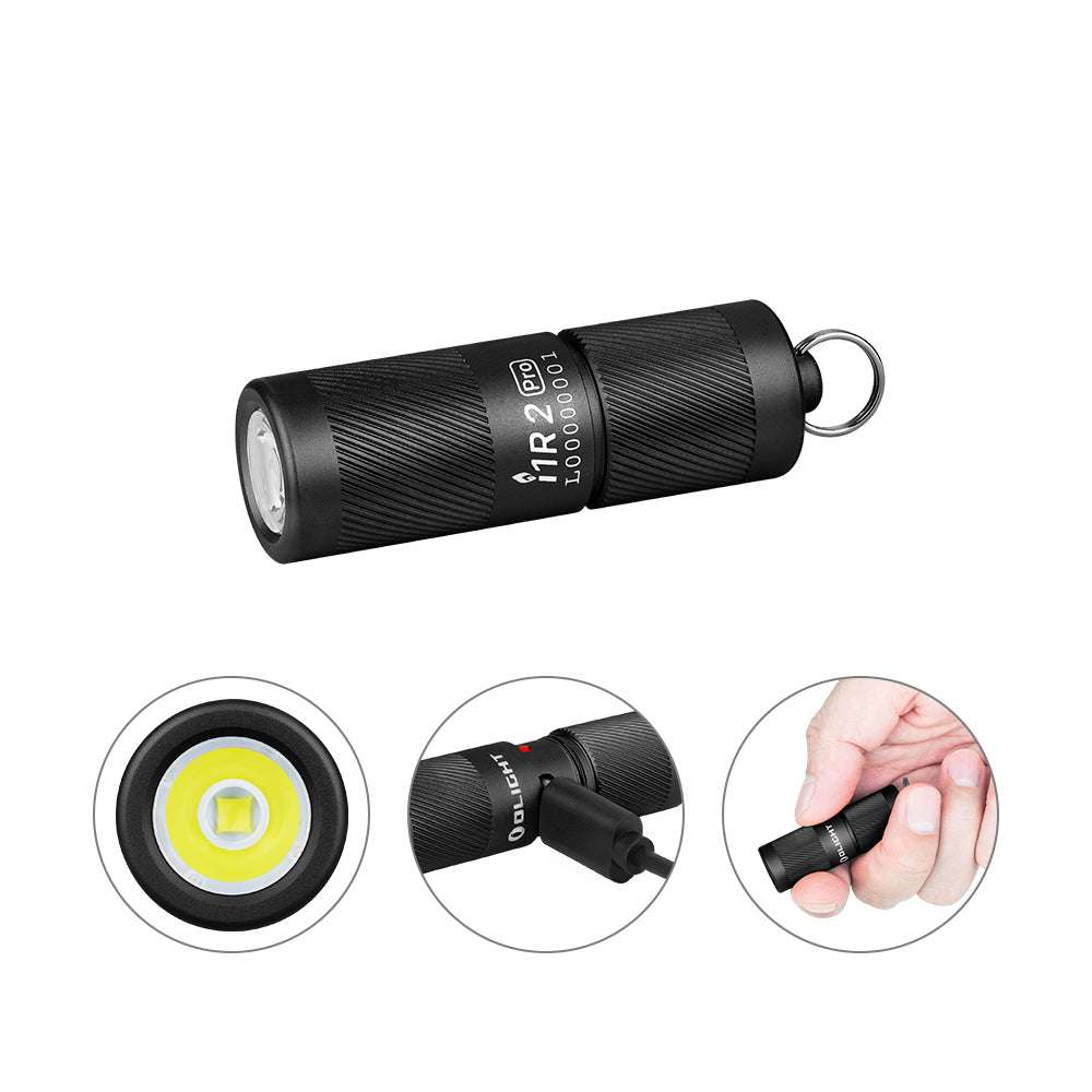 Olight i1R 2 Pro | uppladdningsbar nyckelringslampa | 180 lm - Svart