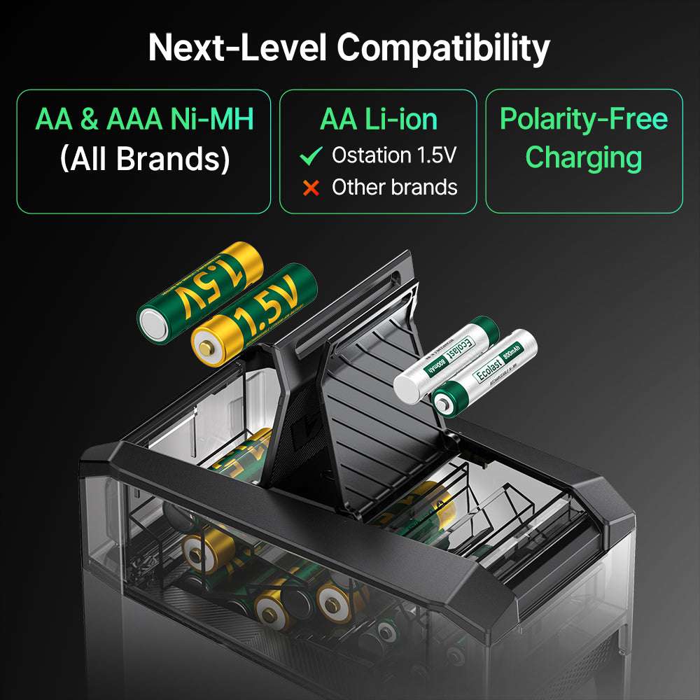 Olight Ostation 2 | smart AA/AAA batteriladdare | 3-i-1