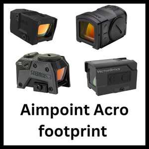 Rödpunktssikten med Aimpoint Acro-fotavtryck