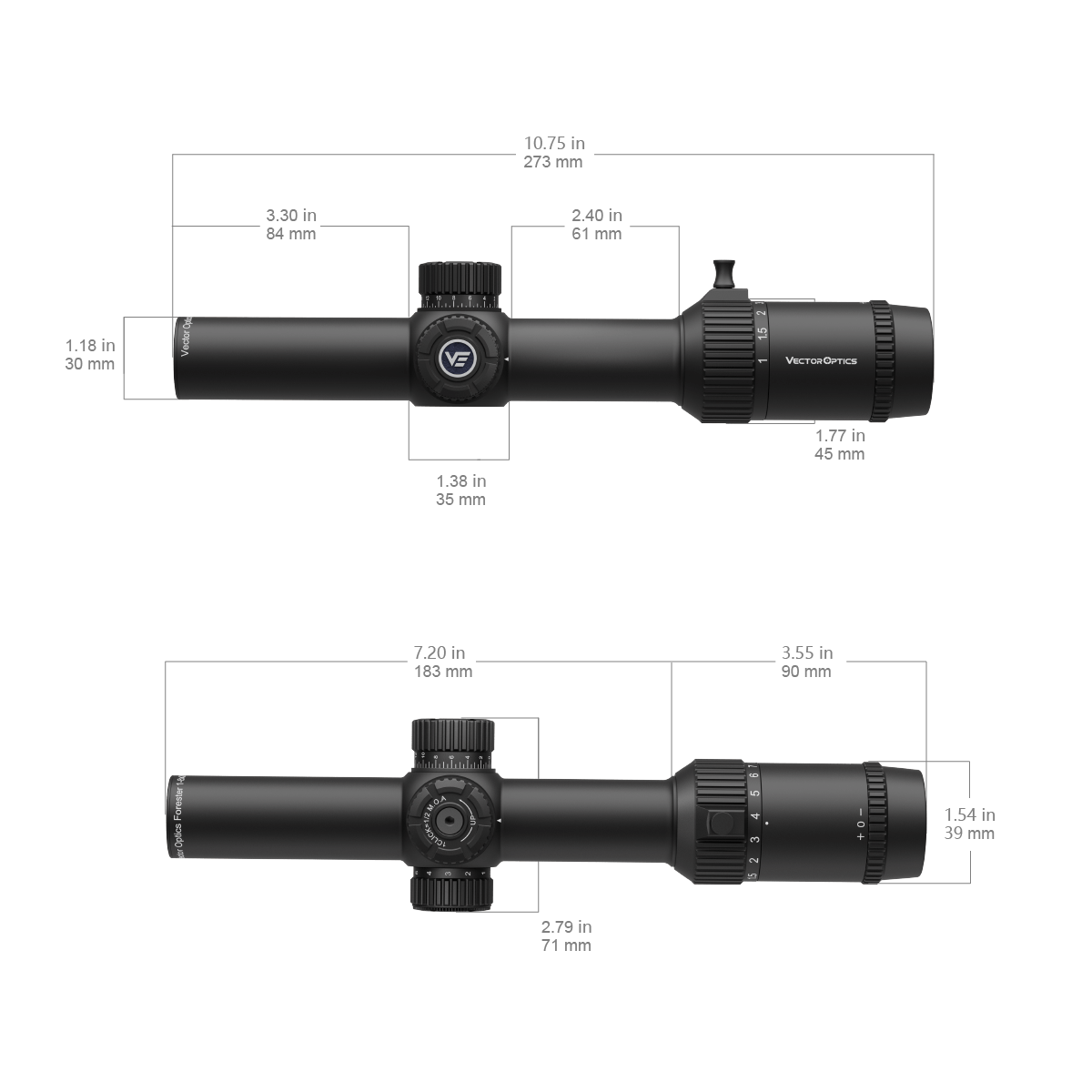 Vector Optics Forester 1-8x24 SFP kikarsikte 
