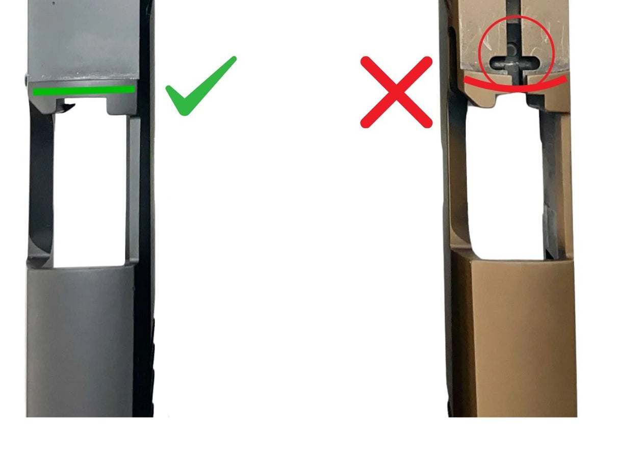 Sig P320 XFIVE äldre varianter optics ready-utskärning - skillnader