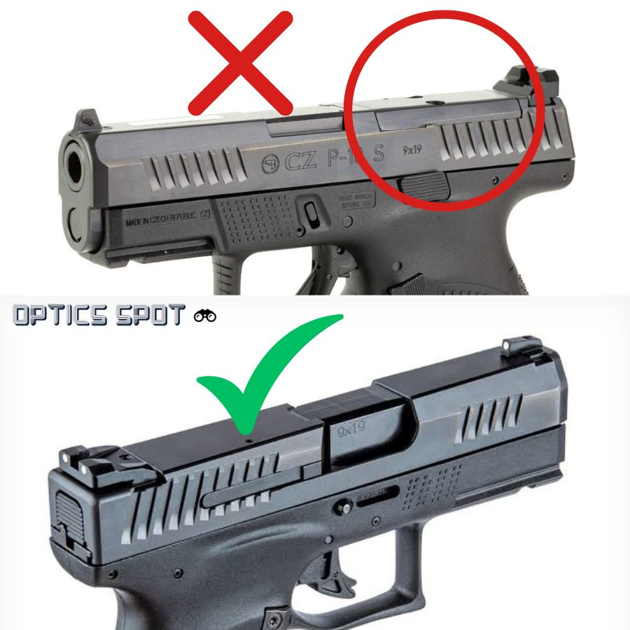CZ P-10 [P-10C, P-10F, P-10S] rödpunktsmontage | type C [RMR, RTS, Docter footprint] 
