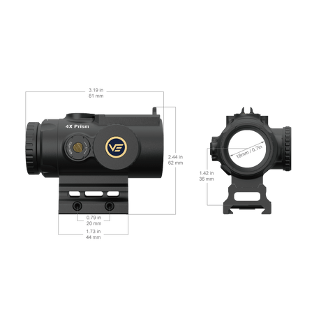 Vector Optics Paragon 4x24 ultra compact prismakikarsikte för gevär