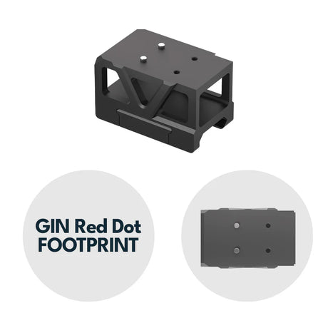 Picatinny rödpunktsmontage med höjare [32 mm] | C-More RTS footprint