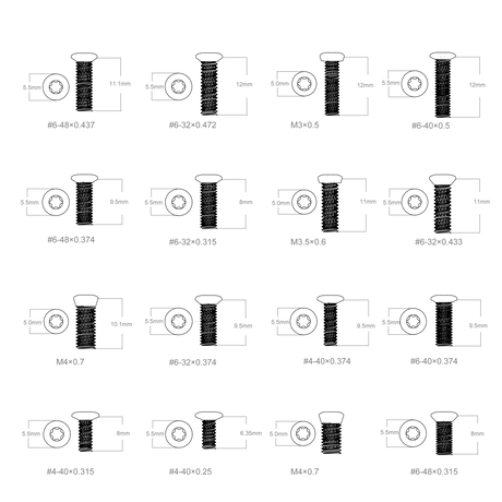 Set med skruvar Vector Optics