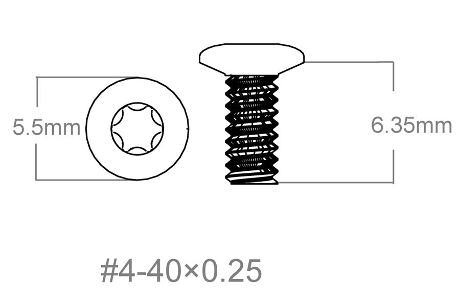 Uppsättning skruvar 3 st | 4-40x0.250" [T10] 