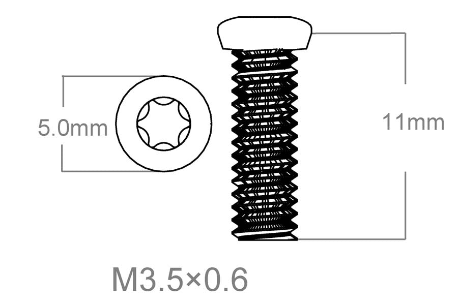 Sats med skruvar 3st | M3.5x0.6 [T10] 