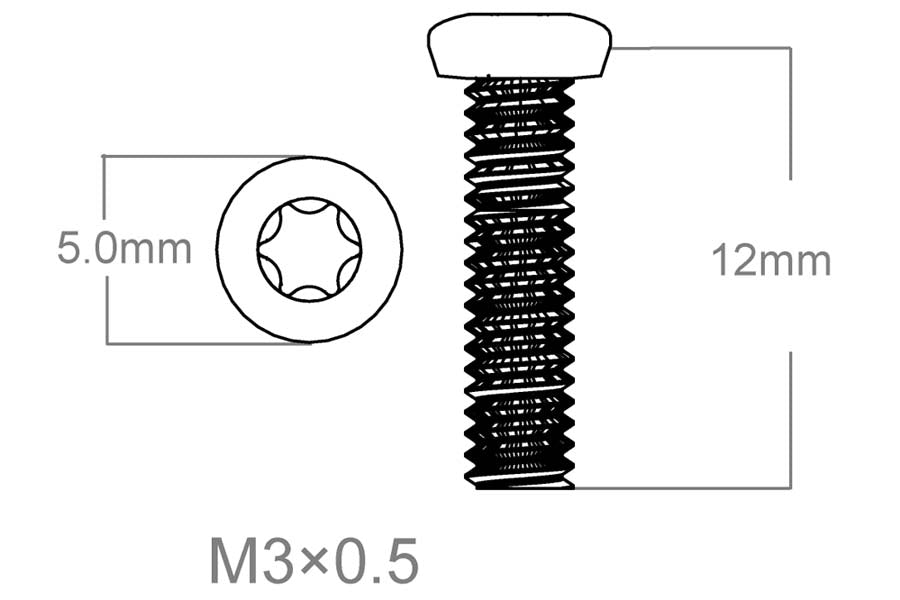 Uppsättning skruvar 3 st | M3x0.5 [T10] 