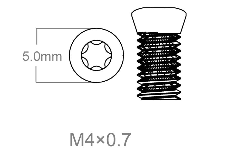 Sats med skruvar 3st | M4x0.7 [T10] 8 mm 