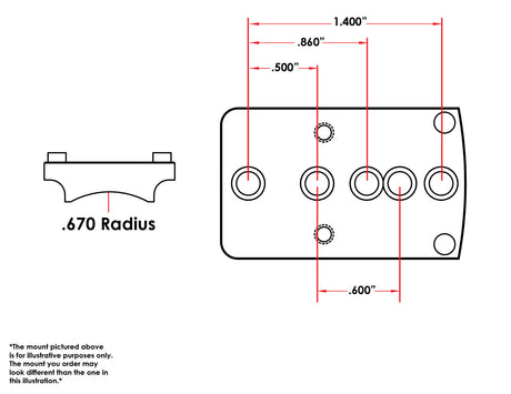 Universal hagelgevär / gevär [.670’’ Radius] rödpunktsmontage | Trijicon RMR footprint
