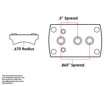 Universal hagelgevär / gevär [.670’’ Radius] rödpunktsmontage | type S [RMSc DPP K-series footprint]