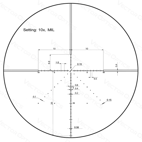 Vector Optics Veyron 10x44 SFP kompakt kikarsikte