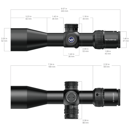 Vector Optics Veyron 3-12x44IR SFP kompakt kikarsikte för gevär