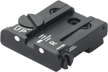 Justerbart baksikte för Glock [G17 G19 G26 & other] | vita prickar
