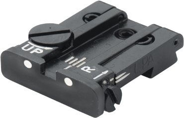 Browning Hi-Power justerbart baksikte | vita punkter