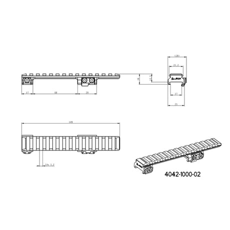 CZ 550 & CZ 557 Picatinny-skena | Kort