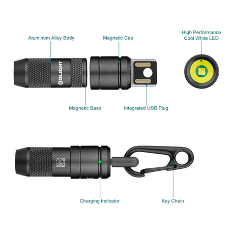 Olight imini 2 | mini uppladdningsbar nyckelringsficklampa | 50 lm