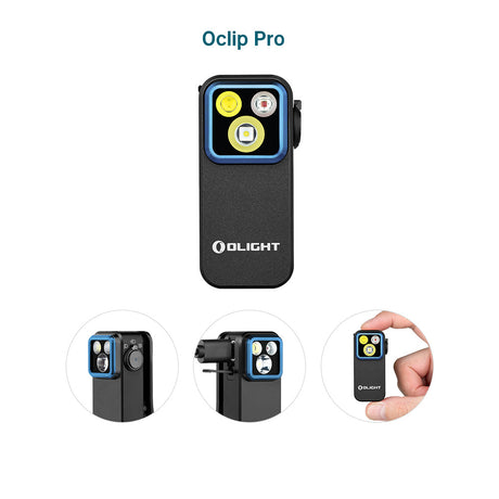 Olight Oclip Pro | multifunktionell clip ficklampa | 500 lm - Black