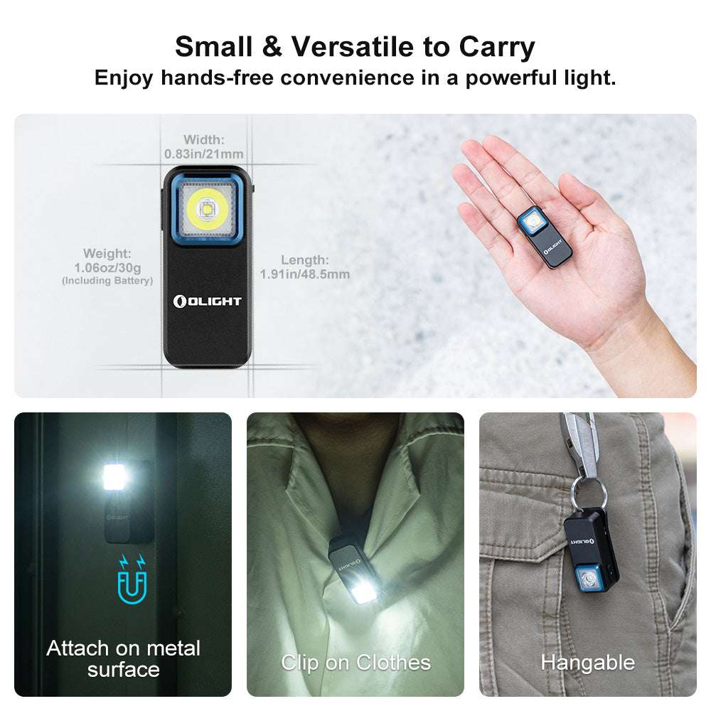 Olight Oclip | uppladdningsbar EDC clip light | 300 lm - Black