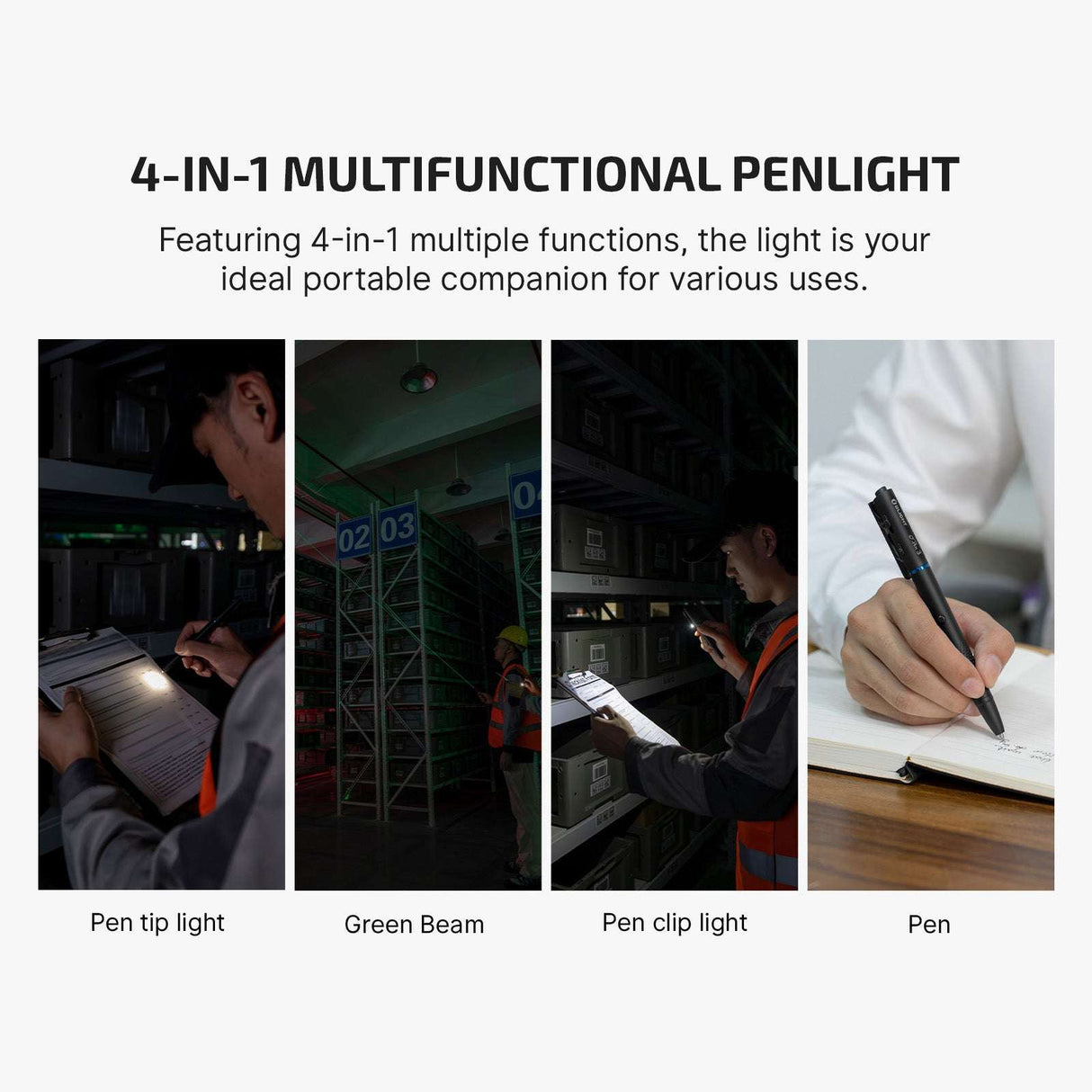 Olight O’Pen 3 | multifunktionell pennlampa | 120 lm + grön laser - Svart