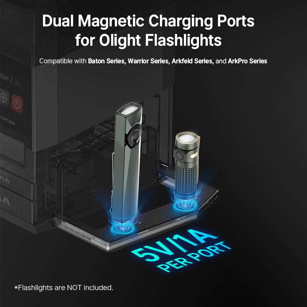 Olight Ostation 2 Pro | smart AA/AAA batteriladdare | 3-i-1