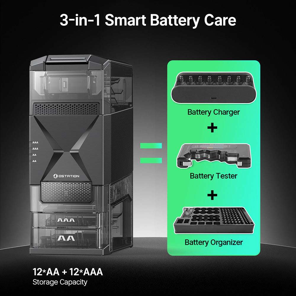 Olight Ostation 2 | smart AA/AAA batteriladdare | 3-i-1