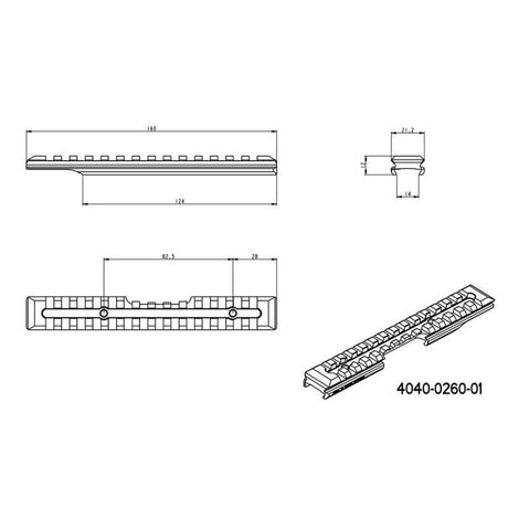 Brno ZKM 451 Picatinny-skena [steel] | 16 mm